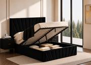Rich Black Velvet Storage Bed IF-5873