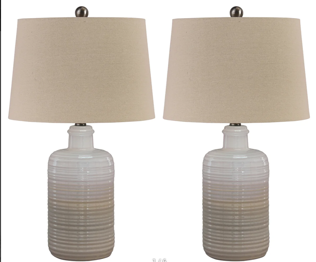 Ashley Marnina - Ceramic Table Lamp (Set of 2) - Taupe