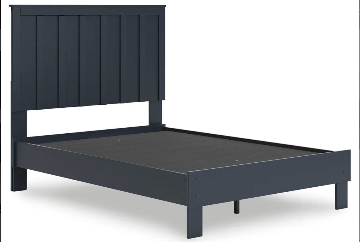 Ashley EB1528 Platform Bed With Panel Headboard - Navy Blue