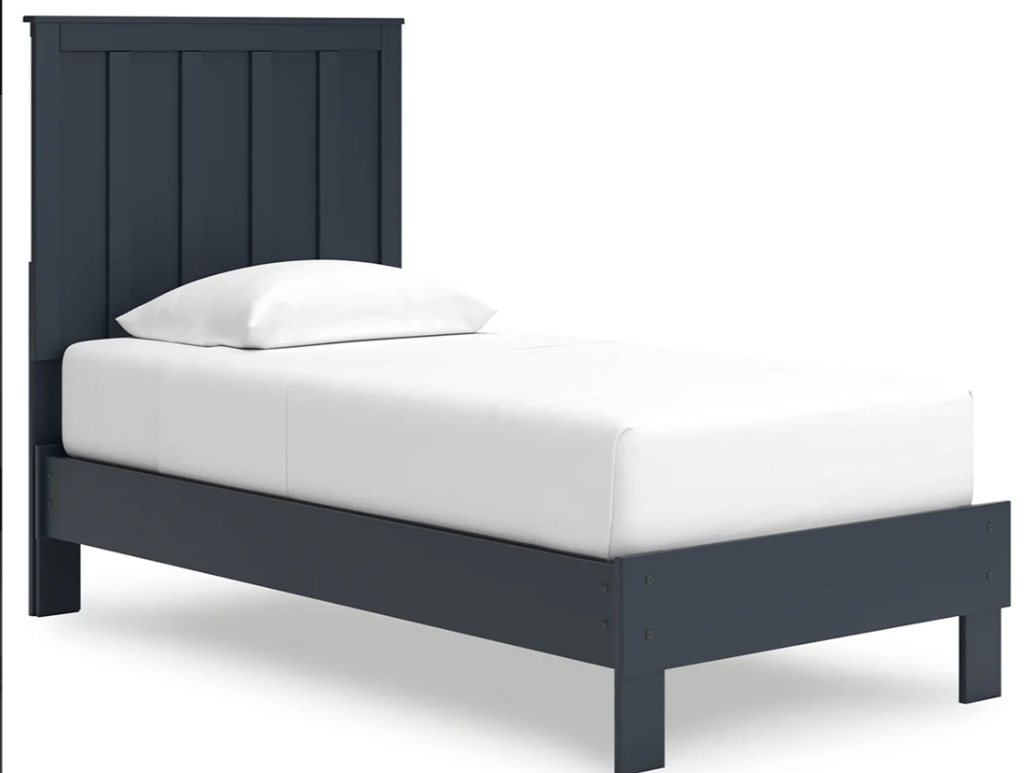 Ashley EB1528 Platform Bed With Panel Headboard - Navy Blue