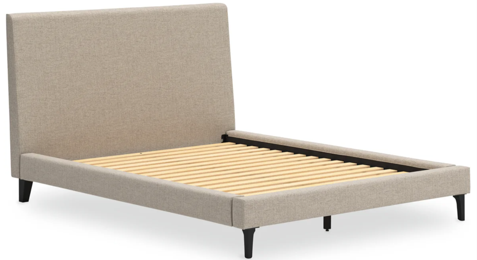 Ashley B1199 Upholstered Bed with Roll Slats - Soft Gray