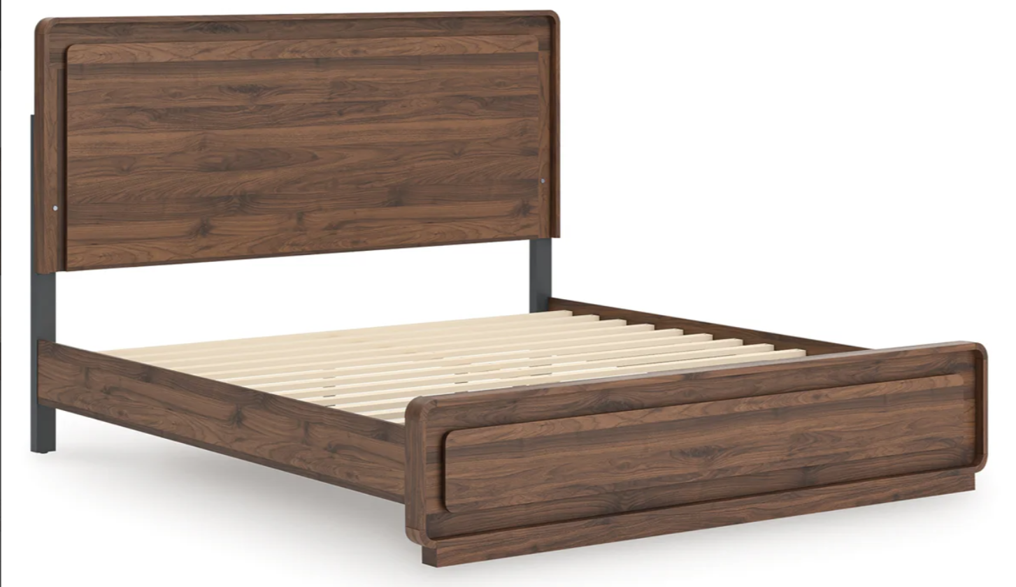 Ashley PCB386 Panel Bed - Walnut Brown