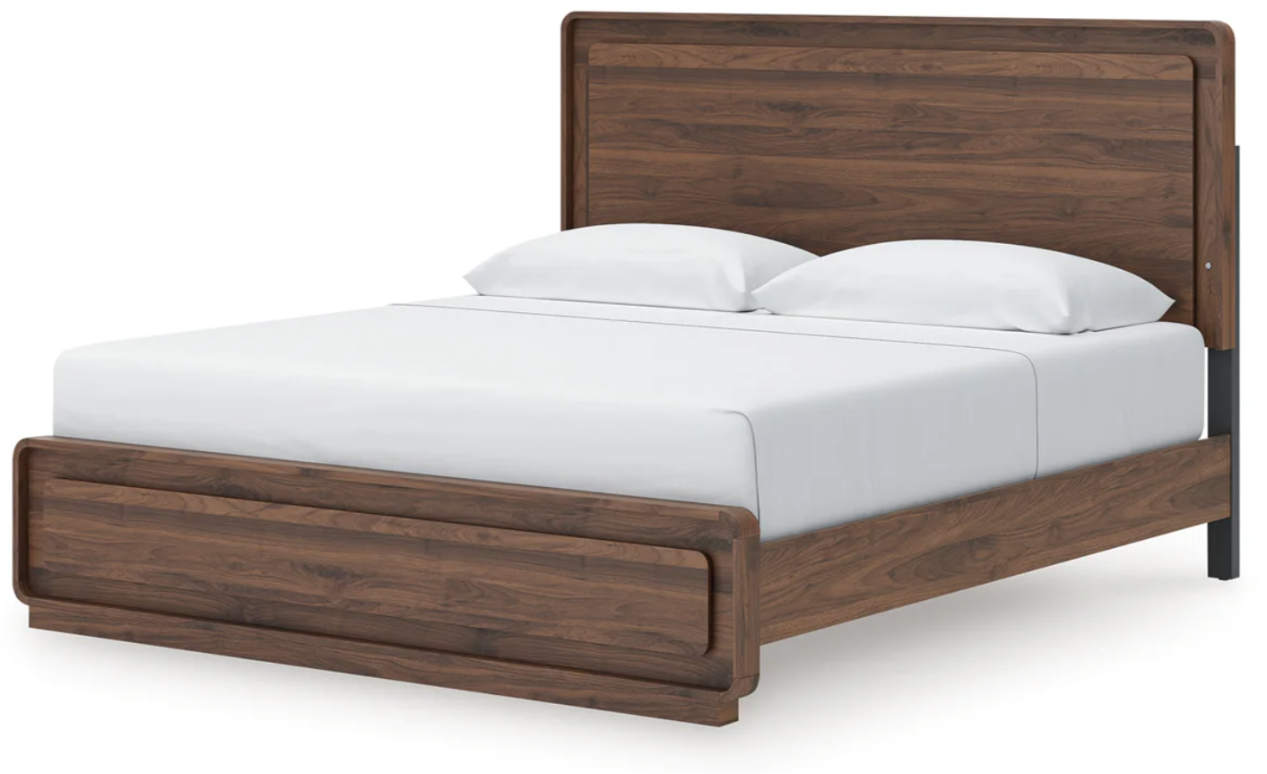 Ashley PCB386 Panel Bed - Walnut Brown