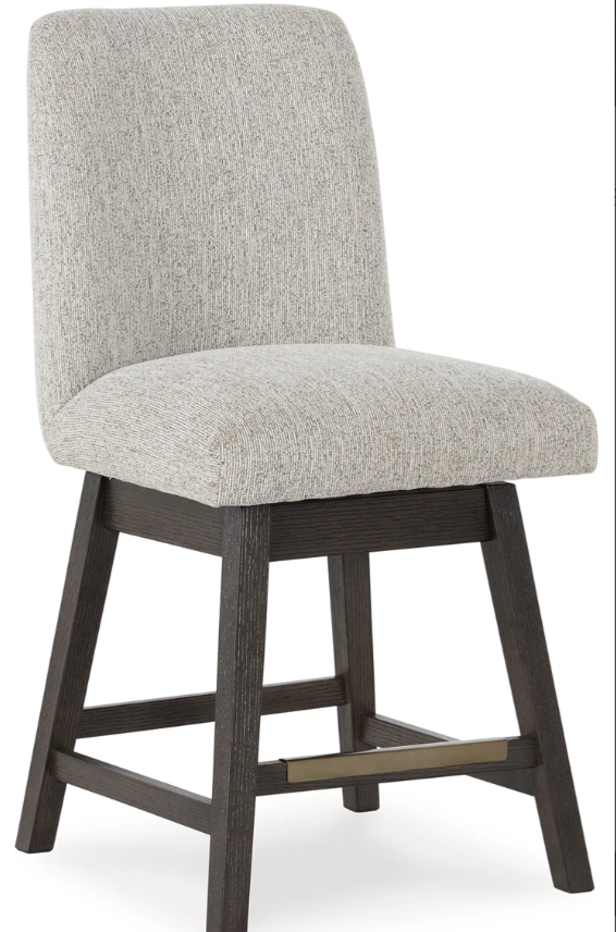 Ashley D984-124 Swivel Barstool (Set of 2) - Beige / Dark Brown