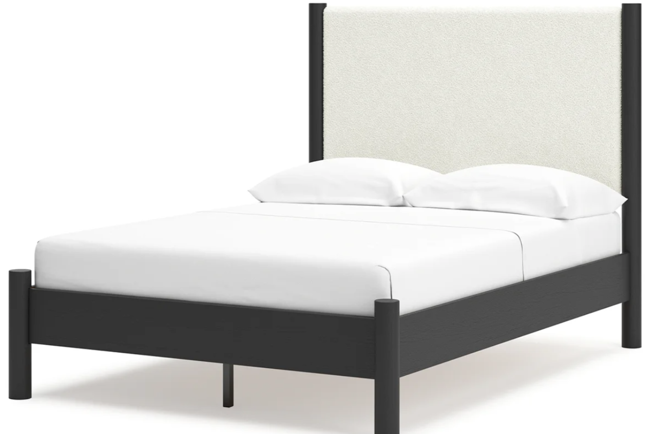 Ashley B2616 Upholstered Panel Bed - Black / White