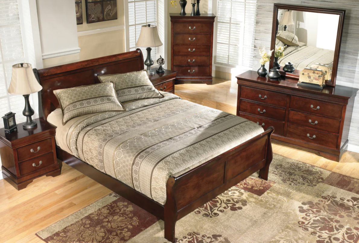 Ashley B376 Sleigh Bed - Dark Brown