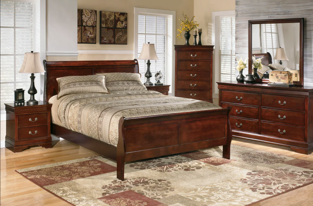 Ashley B376 Sleigh Bed - Dark Brown