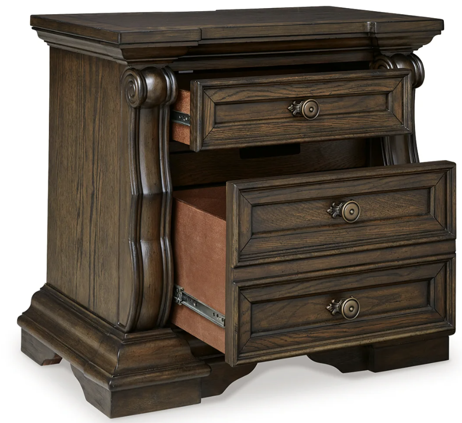 Ashley B947 Maylee - Upholstered Bed - Dark Brown