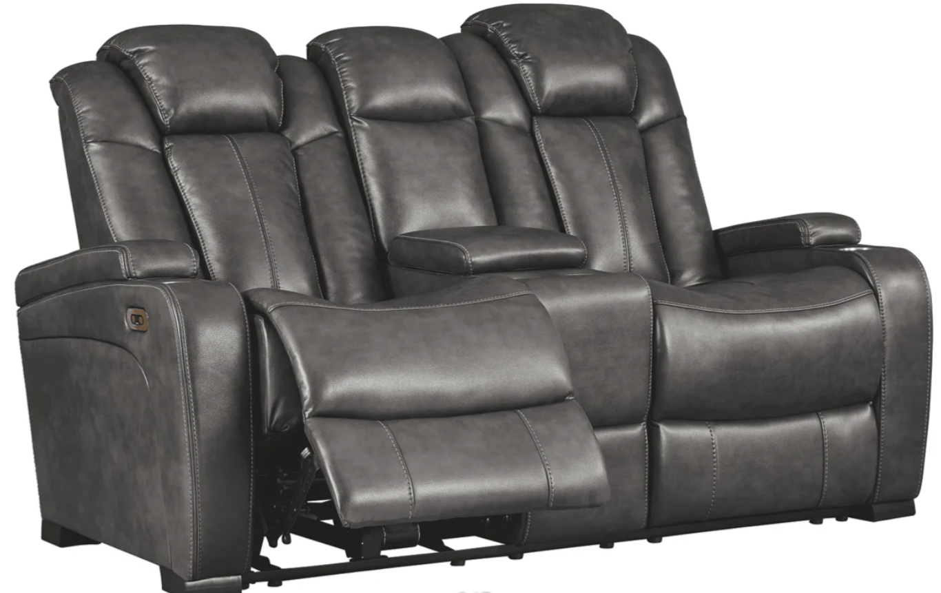 Ashley 85001 Turbulance - PWR REC Sofa with ADJ Headrest - Quarry