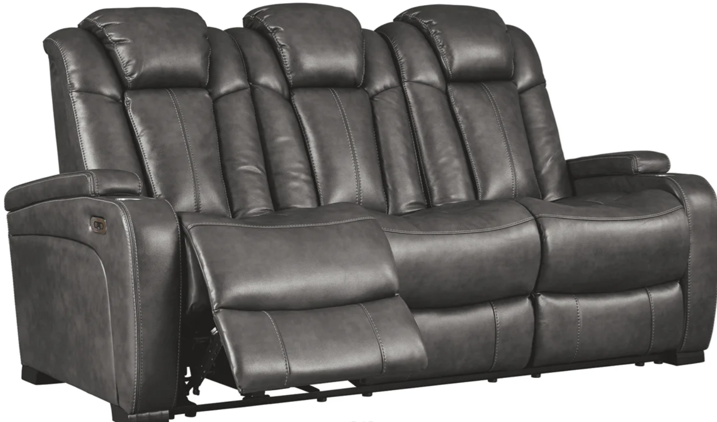 Ashley 85001 Turbulance - PWR REC Sofa with ADJ Headrest - Quarry