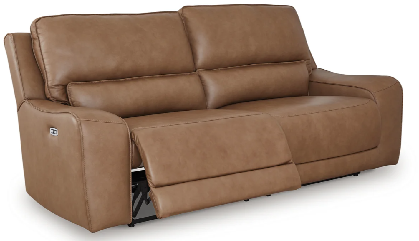 Ashley DeepWakes - PCU62606 - 2 Seat Power Reclining Sofa Adjustable Headrest, Loveseat, Recliner Chair - Caramel