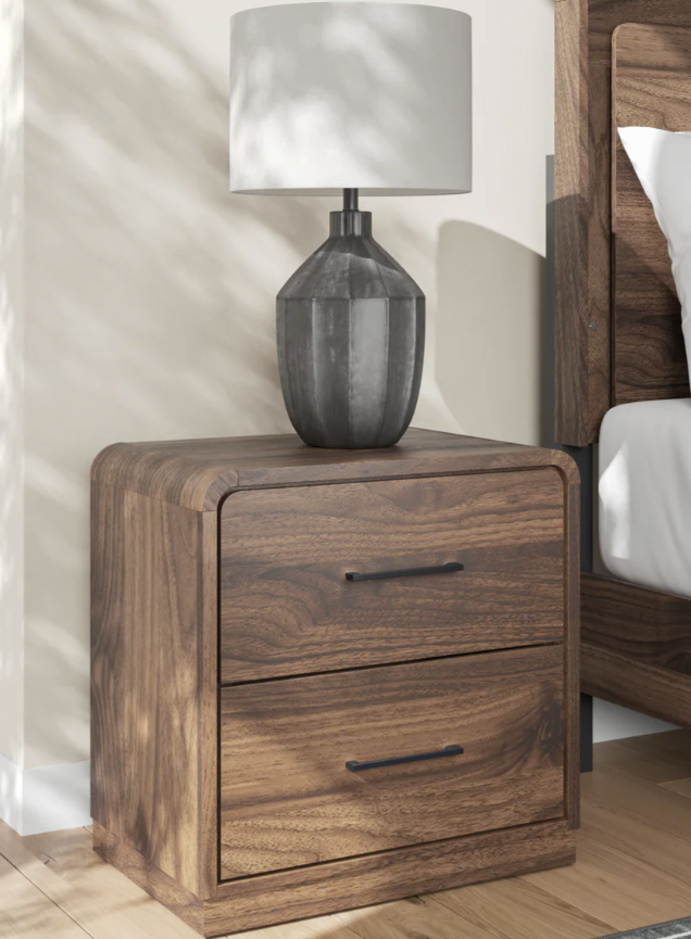 Ashley PCB386 Panel Bed - Walnut Brown