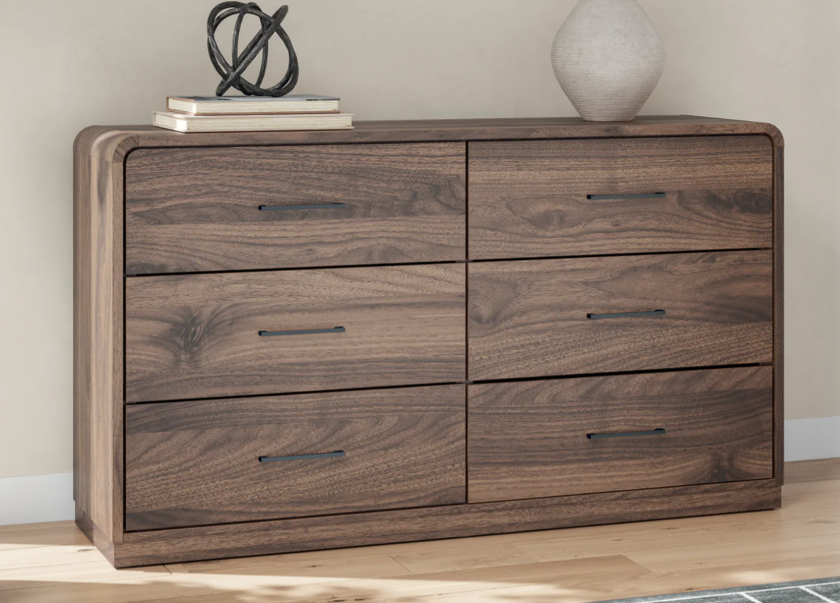 Ashley PCB386 Panel Bed - Walnut Brown