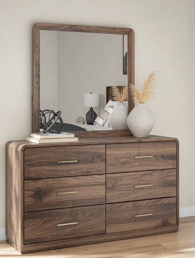 Ashley PCB386 Panel Bed - Walnut Brown