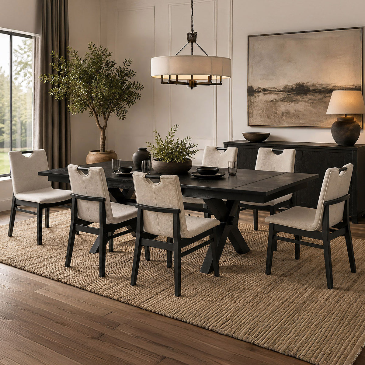 Argyle 7pc Dining Set - Black