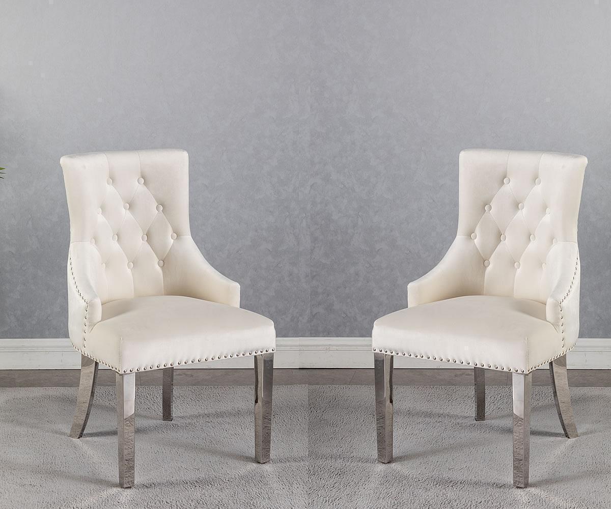 YD-301-BE Fancy Chairs (Set of 2 )