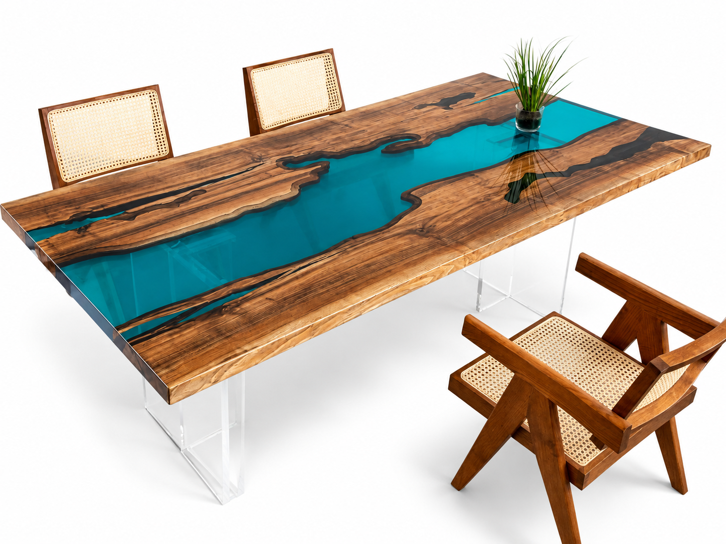 Epoxy Resin Solid Wood Dining Table