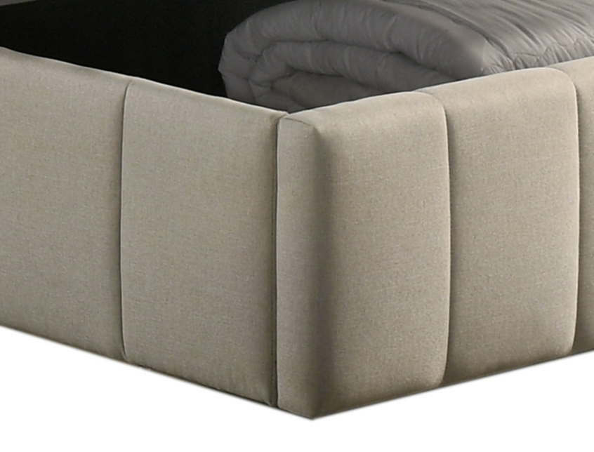 Soft Warm Ivory Textured Fabric Storage Bed IF-5786