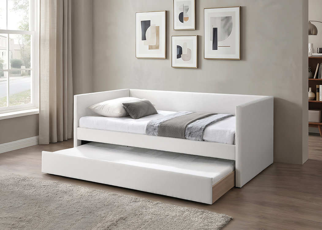 IF 307 (Beige) Single Day Bed W/Trundle