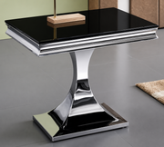 RW-958ET Black Glass End Table