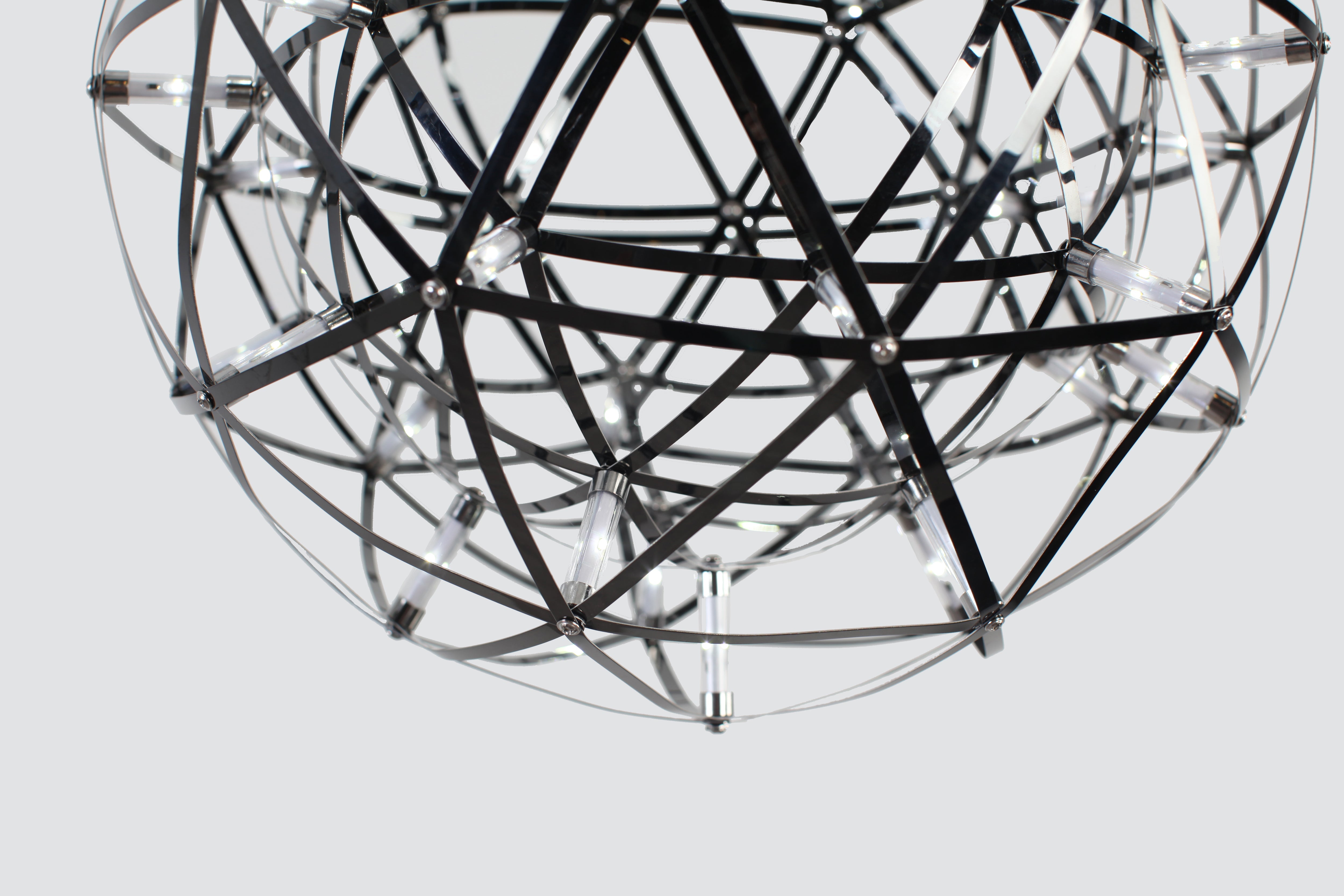 Hundreds of Circles Pendant LED Light 16" BLK