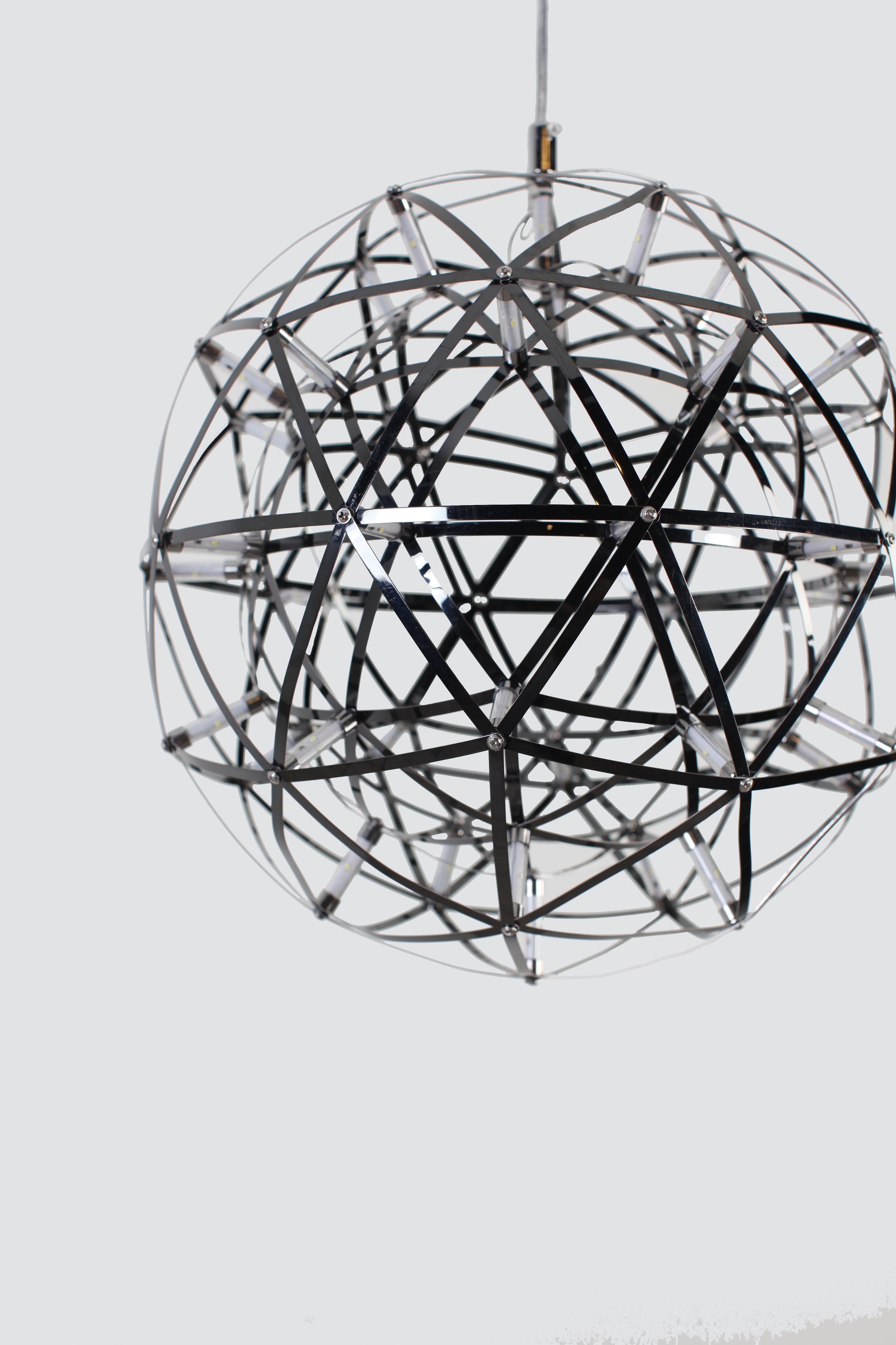 Hundreds of Circles Pendant LED Light 16" BLK