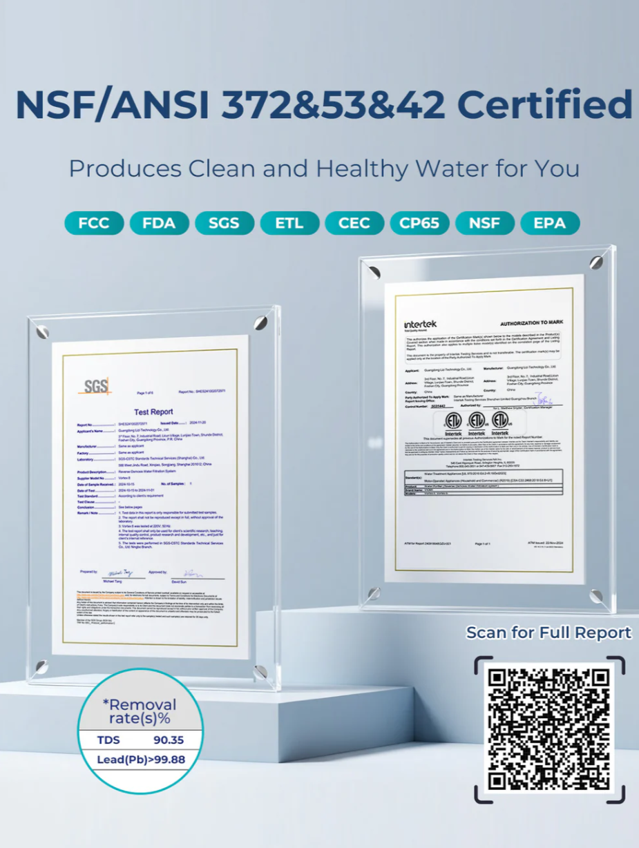 Vortex   8   Tankless   Under   Sink   Reverse   Osmosis   Water   Purifier   With   Extra   PCB   Filter