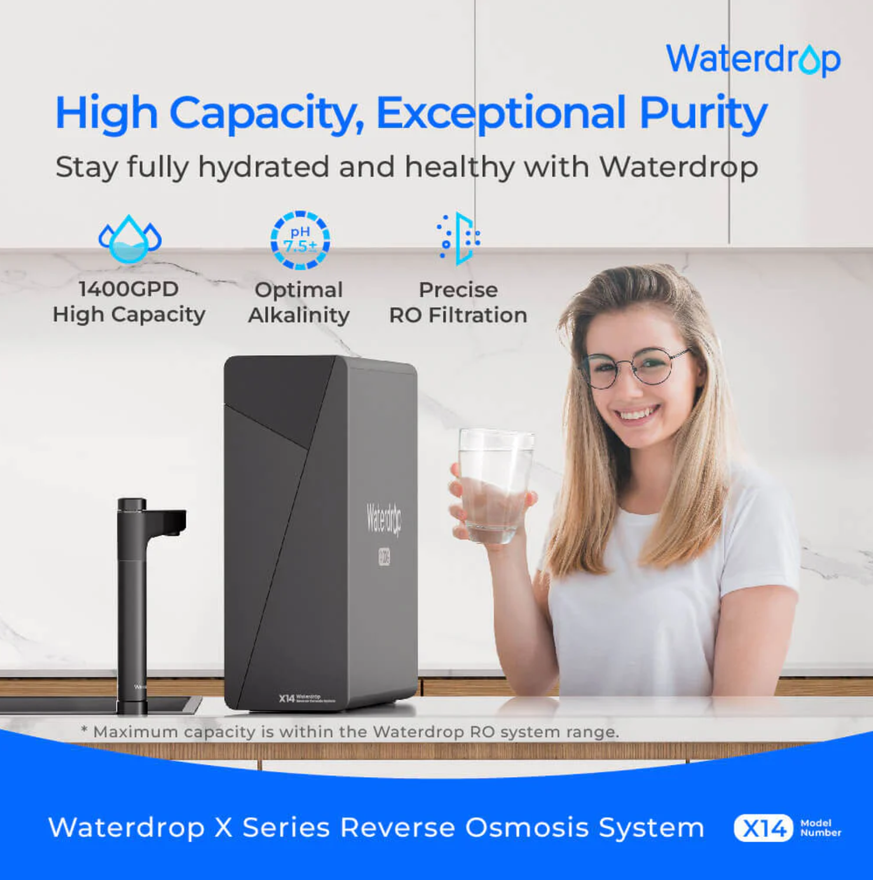 Waterdrop Master X Series Reverse Osmosis System, X14