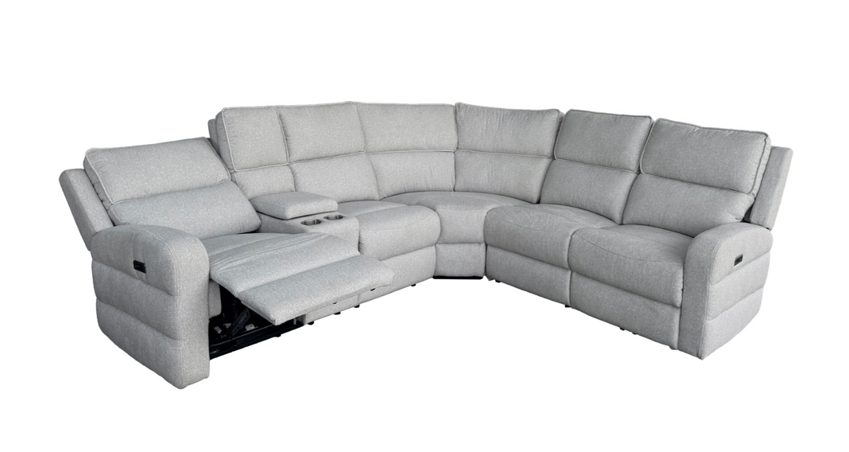 Mazin 98406LGYSS 3-piece Power Reclining Sectional