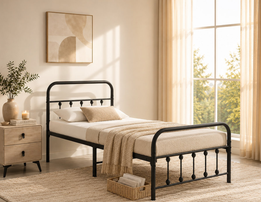 Black Steel Bed Frame IF-5252