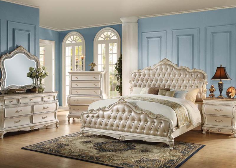 ACMEACME Chantelle Pearl White 5pc Bedroom Set