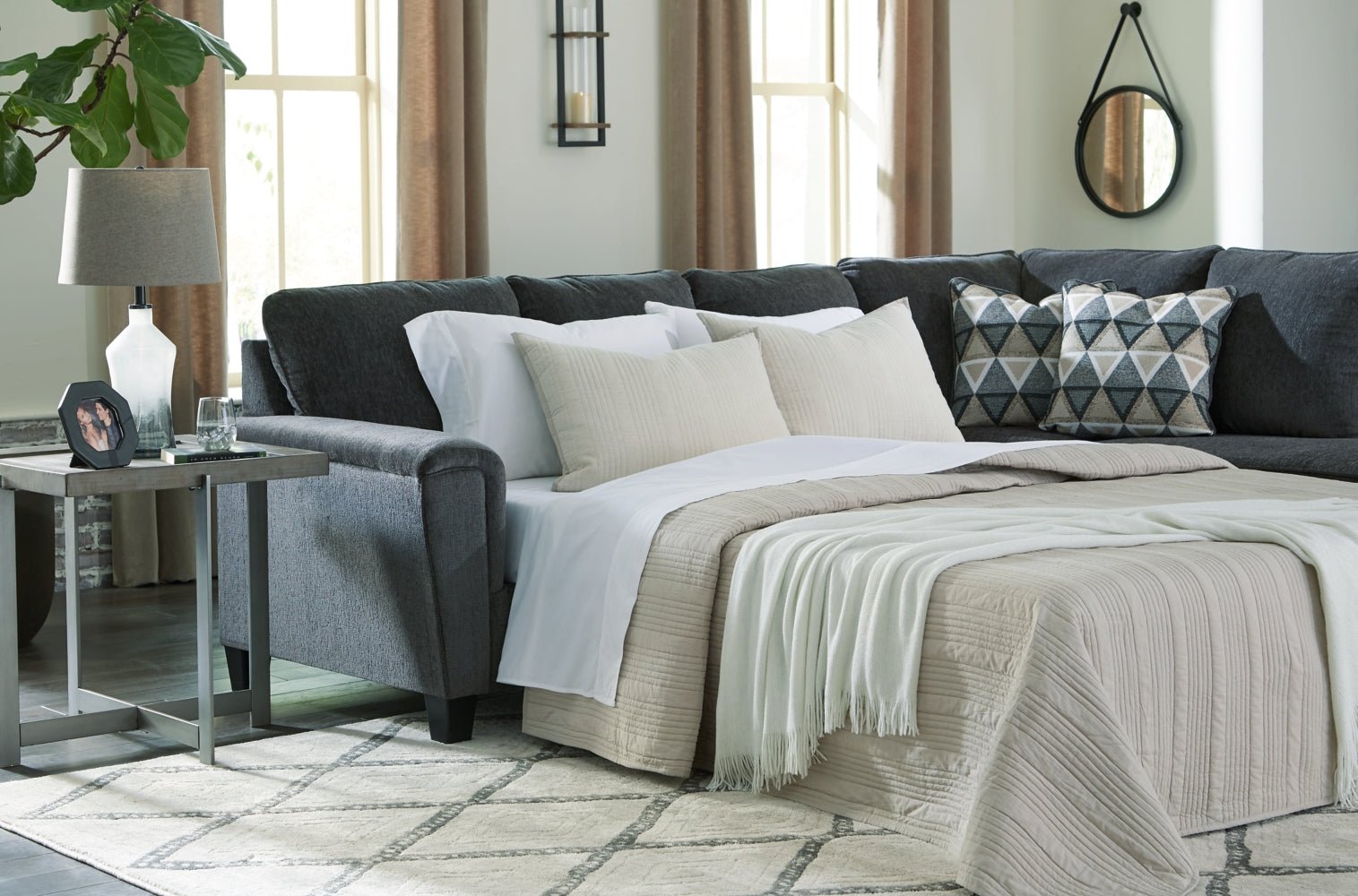 AshleyAbinger 2 - Piece Sleeper Sectional with Chaise