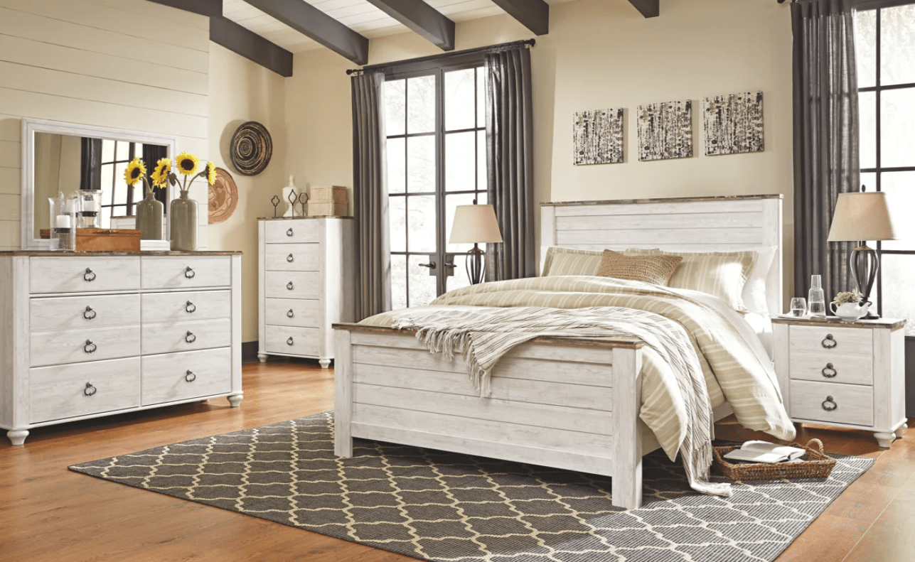 AshleyAshely B267 Willowton - Panel Bed - Whitewash