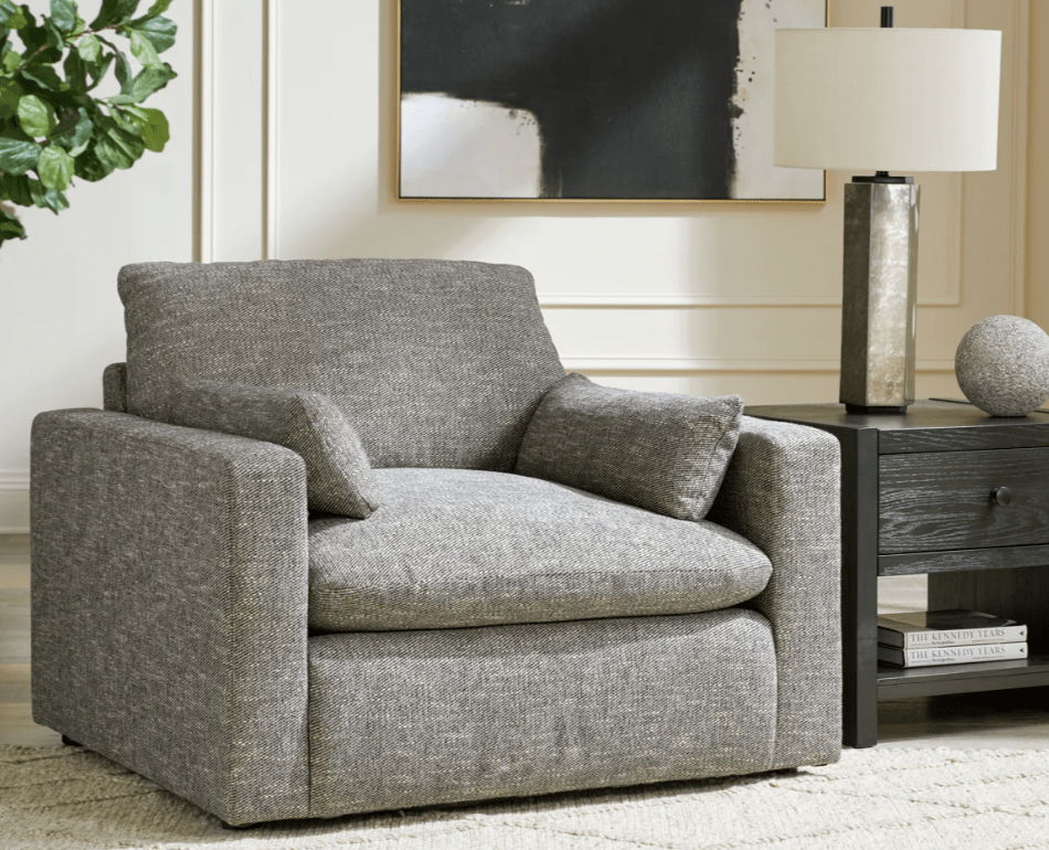 AshleyAshley 11702 Dramatic - 4 Pc. - Sofa, Loveseat, Chair And A Half, Ottoman - Granite