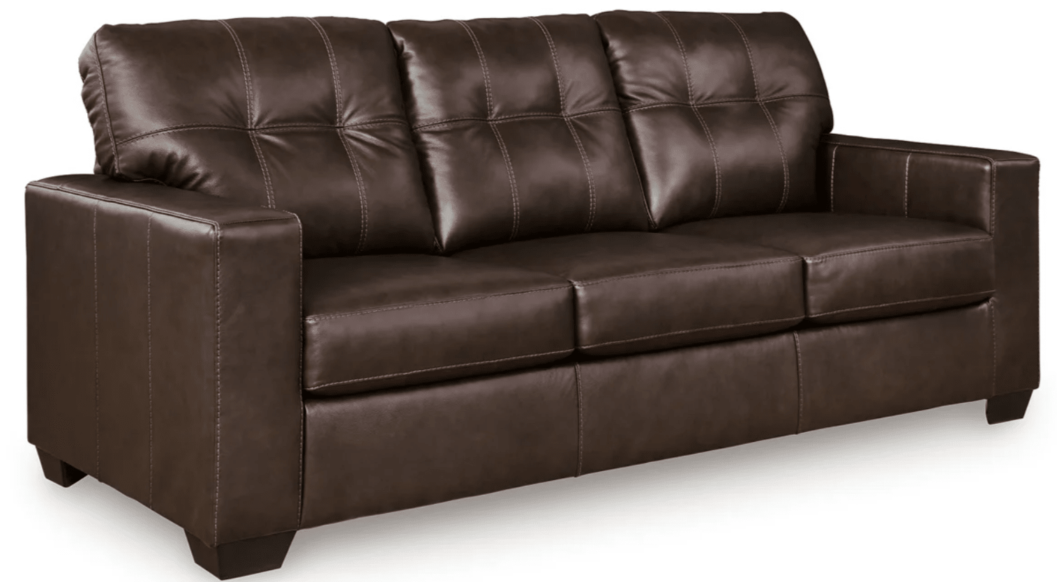 AshleyAshley 21706 Santorine - Sofa, Loveseat, Chair and Ottoman - Leather Match - Dark Brown