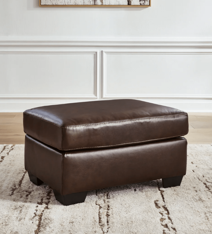 AshleyAshley 21706 Santorine - Sofa, Loveseat, Chair and Ottoman - Leather Match - Dark Brown
