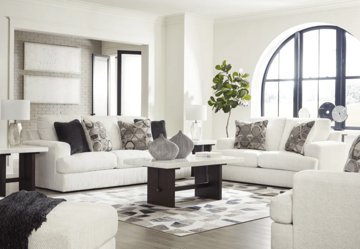 AshleyAshley 31403 Karinne - Sofa, Loveseat, Chair And A Half, Ottoman - Linen
