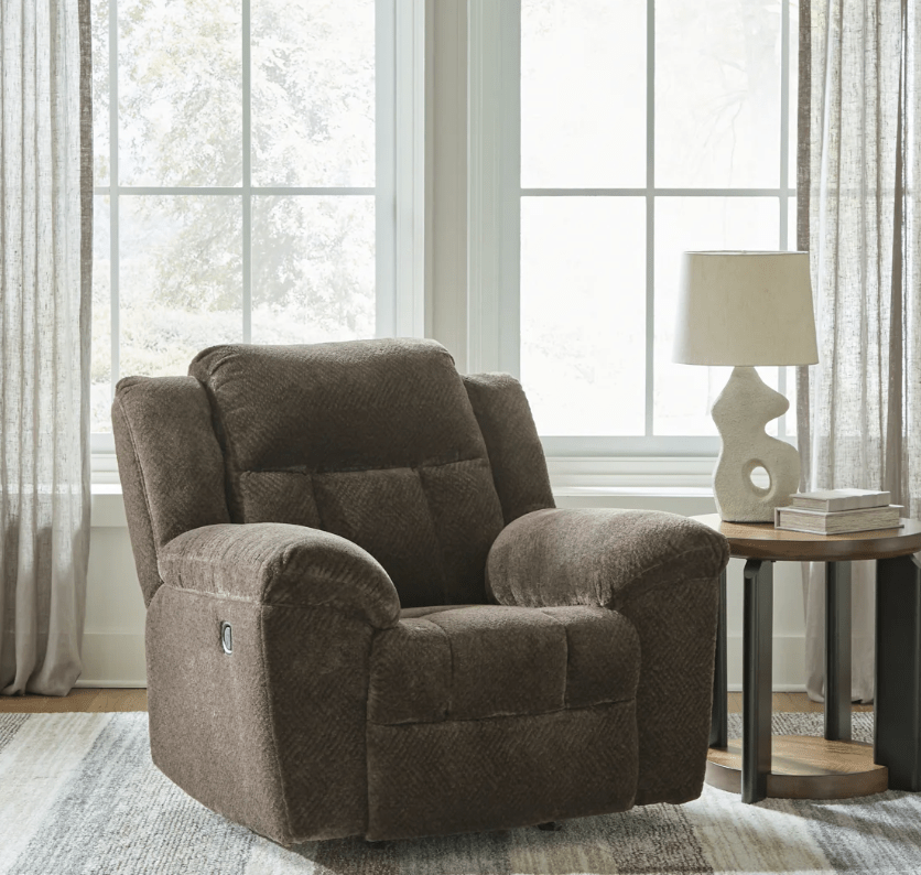 AshleyAshley 37407 Frohn - Reclining Sofa, Loveseat, Rocker Recliner - Fabric - Chocolate