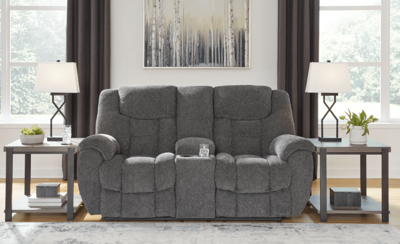 AshleyAshley 38104 Foreside - Reclining Sofa, Loveseat, Rocker Recliner - Fabric - Charcoal