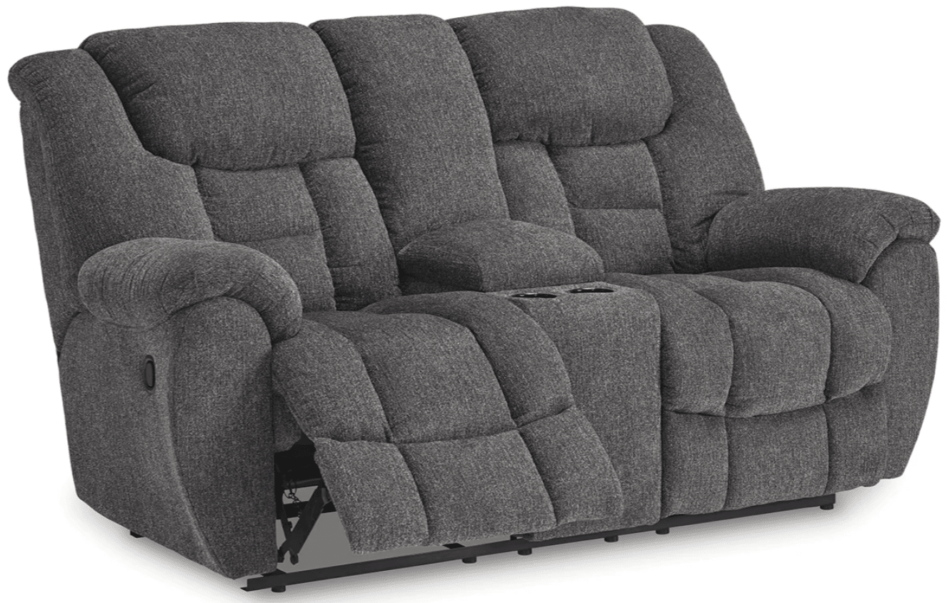AshleyAshley 38104 Foreside - Reclining Sofa, Loveseat, Rocker Recliner - Fabric - Charcoal