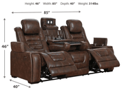 AshleyAshley 38501 Game Zone - PWR REC Sofa with ADJ Headrest - Bark