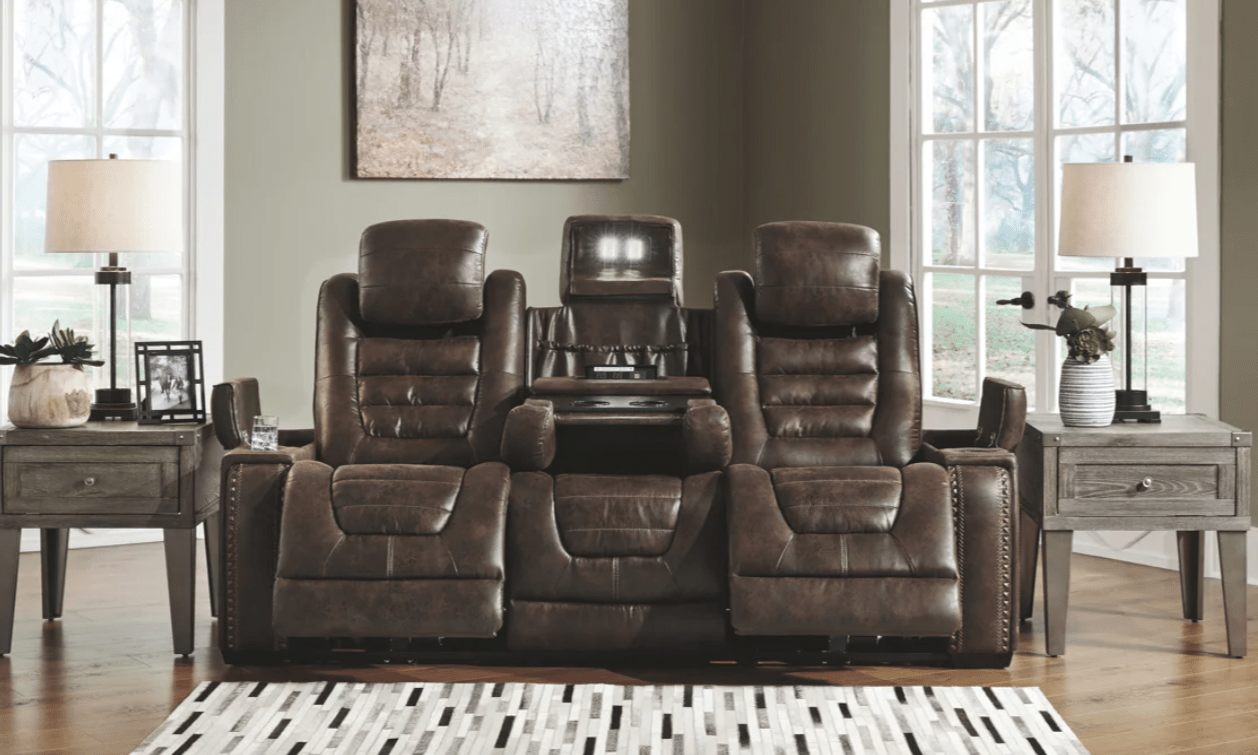 AshleyAshley 38501 Game Zone - PWR REC Sofa with ADJ Headrest - Bark