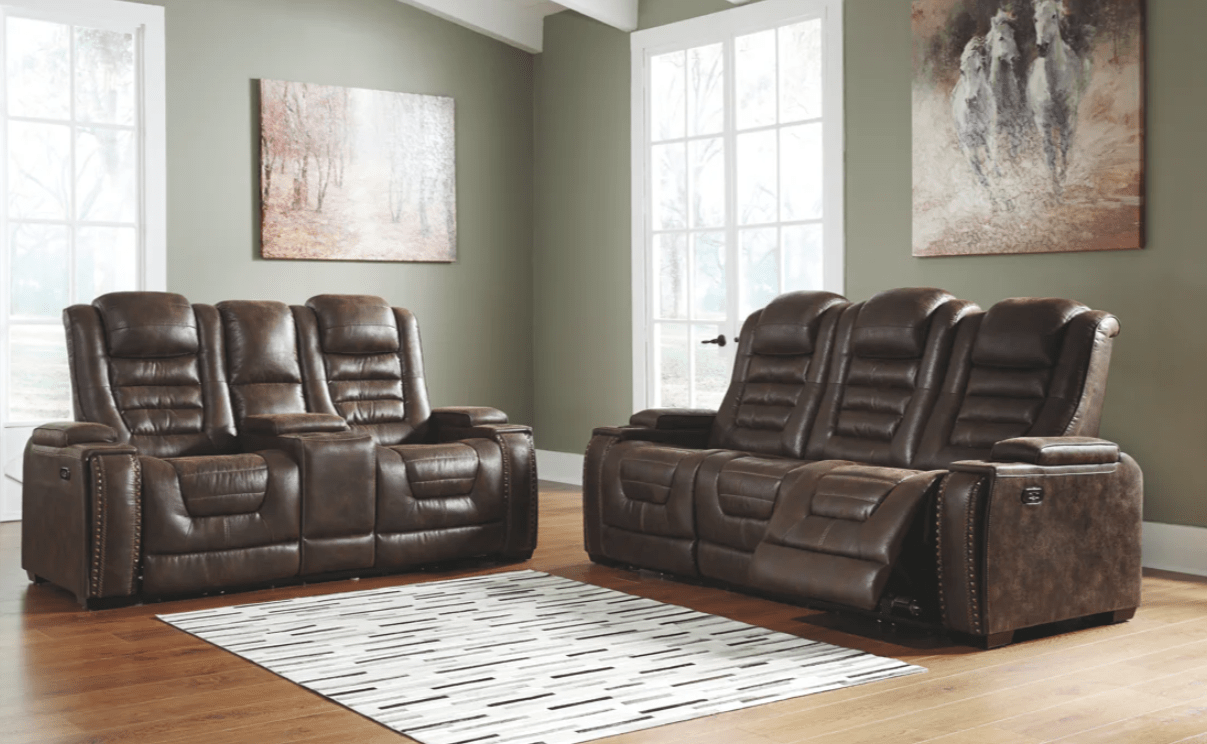 AshleyAshley 38501 Game Zone - PWR REC Sofa with ADJ Headrest - Bark