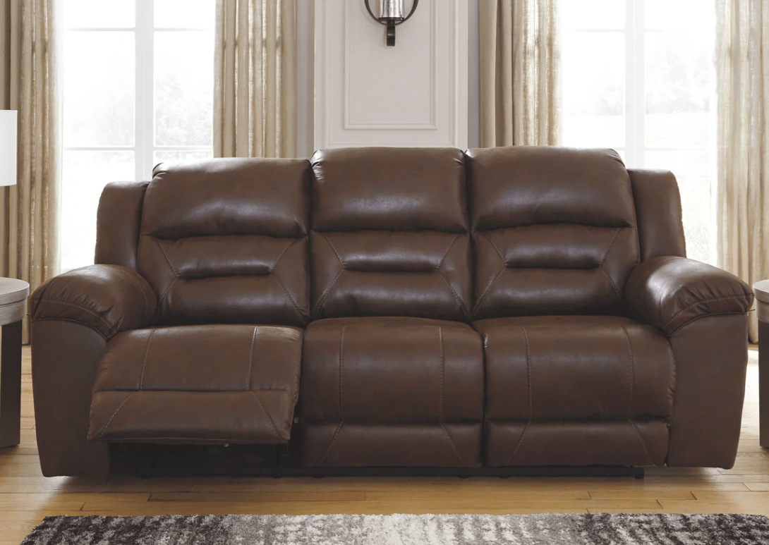 AshleyAshley 39904 Stoneland - Power Reclining Sofa, Loveseat, Rocker Recliner - Faux Leather - Chocolate