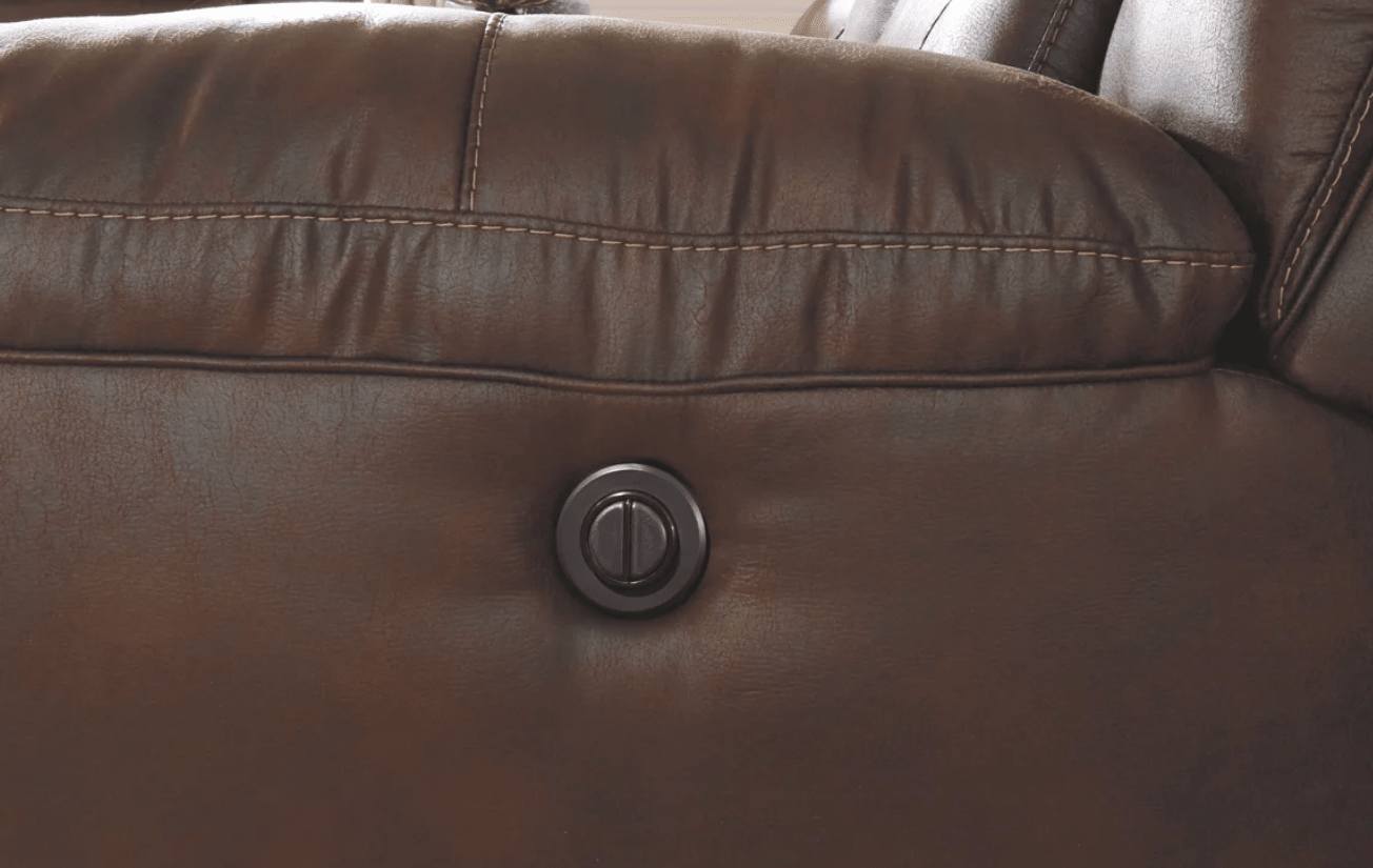 AshleyAshley 39904 Stoneland - Power Reclining Sofa, Loveseat, Rocker Recliner - Faux Leather - Chocolate
