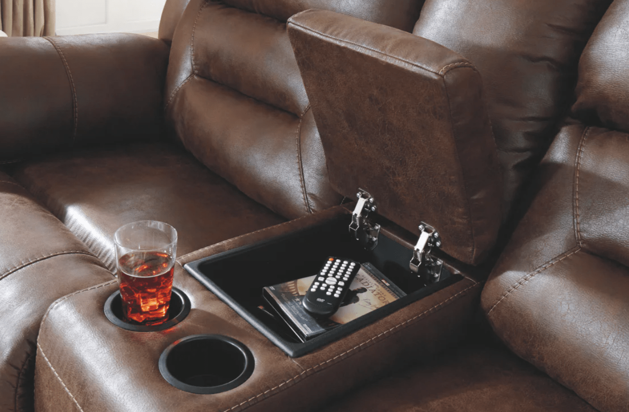AshleyAshley 39904 Stoneland - Power Reclining Sofa, Loveseat, Rocker Recliner - Faux Leather - Chocolate
