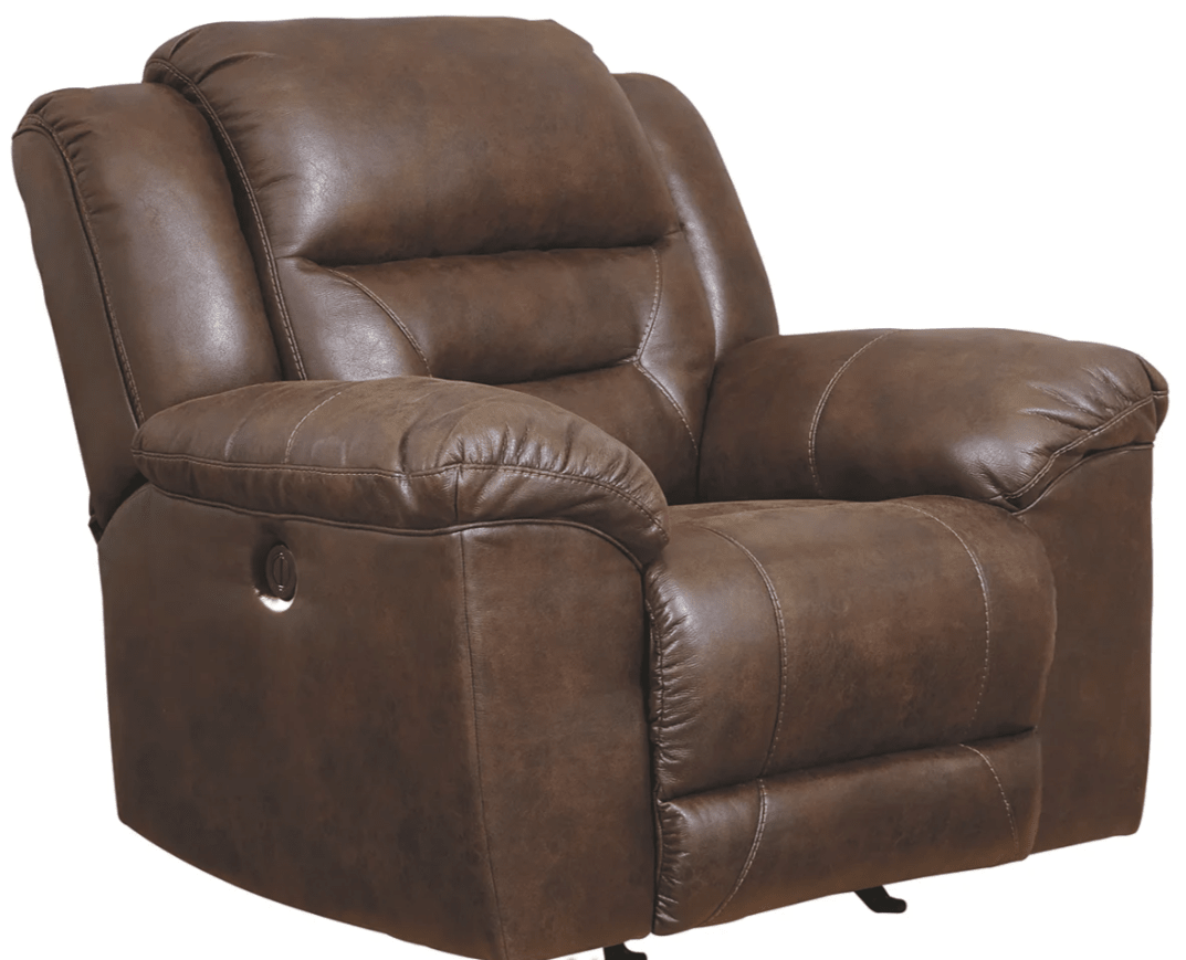 AshleyAshley 39904 Stoneland - Power Reclining Sofa, Loveseat, Rocker Recliner - Faux Leather - Chocolate