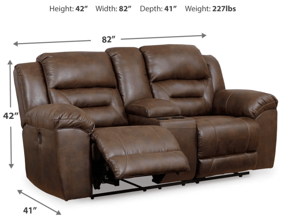 AshleyAshley 39904 Stoneland - Power Reclining Sofa, Loveseat, Rocker Recliner - Faux Leather - Chocolate