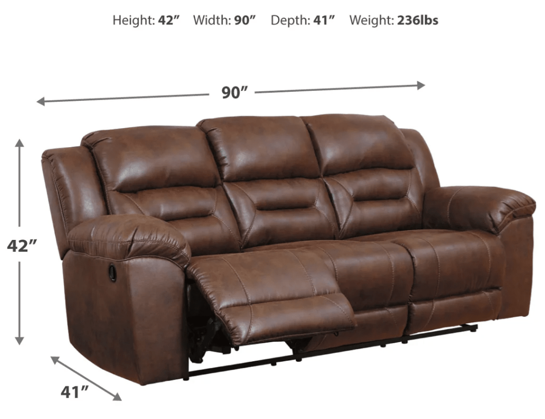 AshleyAshley 39904 Stoneland - Reclining Sofa, Loveseat, Rocker Recliner - Faux Leather - Chocolate