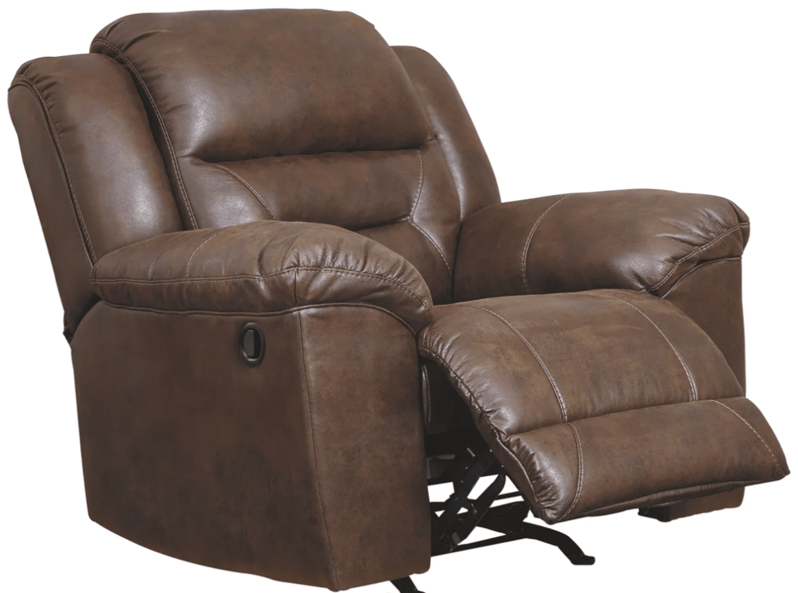 AshleyAshley 39904 Stoneland - Reclining Sofa, Loveseat, Rocker Recliner - Faux Leather - Chocolate